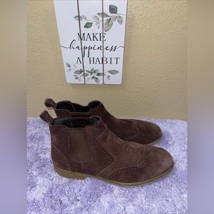 Vintage Foundry Co. Coffee Brown Suede Cap Toe Ankle Boots Men Size 10 VF1063-SE